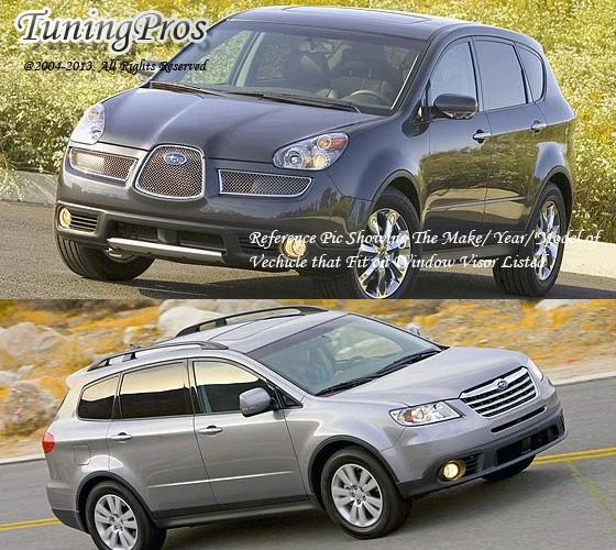 Juego de 4 viseras protectoras de lluvia para ventana negra para Subaru B9 Tribeca 2006-2014 Foto 4 de 4