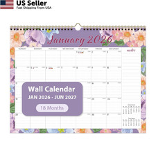 2026 Wall Calendar, 18 Monthly 8.5''x11'' Jan 2026-Jun 2027 , Flowers-A
