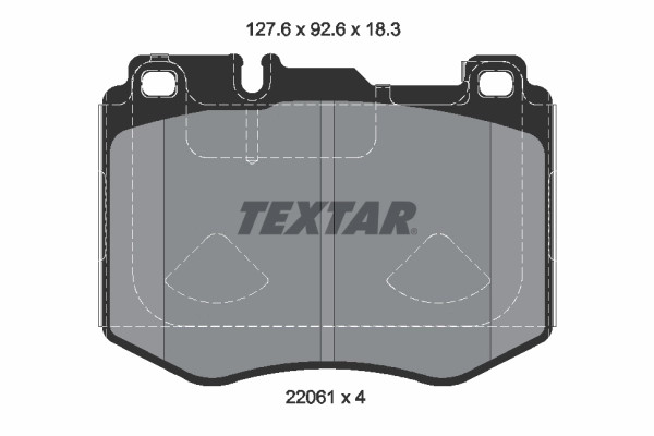 Plaquettes de frein Textar 2206103 en céramique haute performance pour étrier OE 0004208000