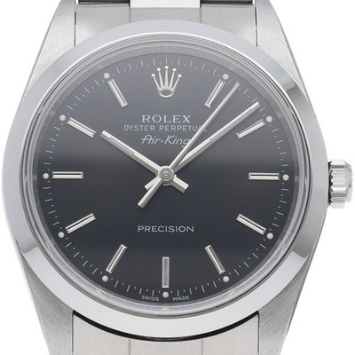 ROLEX Air King 14000M(F) Edelstahl Herrenuhr schwarz GEBRAUCHT