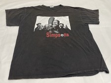 Y2K The Simpsons The Sopranos Spoof T-shirt Black Graphic 90s Kid Tee Size L