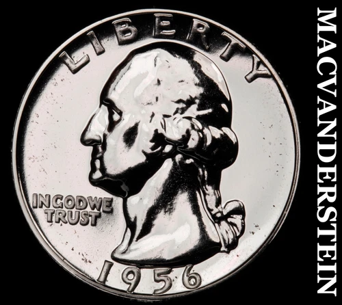 1956 Silver Washington Quarter - Choice Gem Proof  Lustrous  No Reserve  #G8994