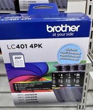 LC401 4PK NEW Genuine Brother Black Magenta Cyan Yellow Ink Cartridge 02/2028