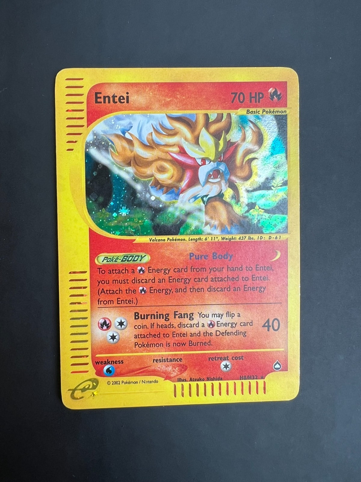 Entei Holo H8/H32 Aquapolis - Very Clean but MP (2 small creases, see video)