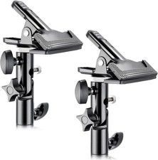 2 PCS Photo Studio Heavy Duty Metal Clamp Holder W/ 5/8" Light Stand Attachment