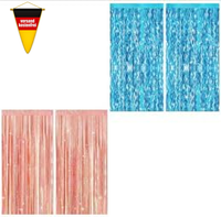 G2Plus 2Er Set Eisblau Lametta Vorhang Welle Und 2 StüCk Glitzer Lametta Vorhang