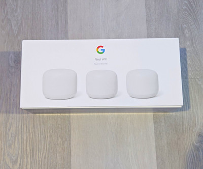 Google Nest Wifi AC2200 Dual-Band Mesh Router + 2 Points 3-Pack White