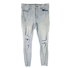 Womens American Eagle Hi-Rise Blue Denim Jegging Distressed Light Wash Size 12