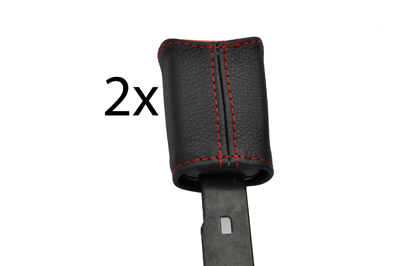 red stitch FITS VOLKSWAGEN GOLF MK2 II JETTA 83-92 2X FRONT SEAT BELT COVERS - Picture 1 of 3