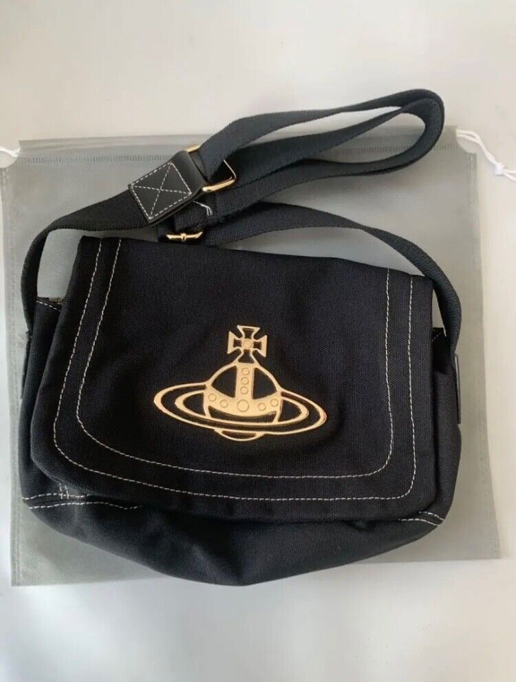 Vivienne Westwood Adjustable Shoulder Bag Orb Gold Big Logo Vivienne Westwood Adjustable Shoulder Bag Orb Gold Big Logo
