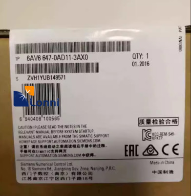 6AV6647-0AD11-3AX0 6AV6 647-0AD11-3AX0 New Siemens HMI KTP600 Basic Color PN