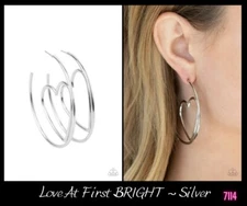 Paparazzi LOVE AT FIRST BRIGHT silver hoop earrings