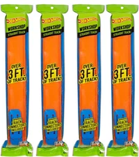 4 Hot Wheels Track Builder Straight Track Bundle