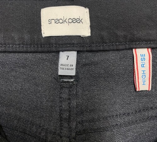 Sneak Peek Juniors Size 7 Black Wash Lace-Up Side Jeans 27.50 x 27.25 - Picture 8 of 12