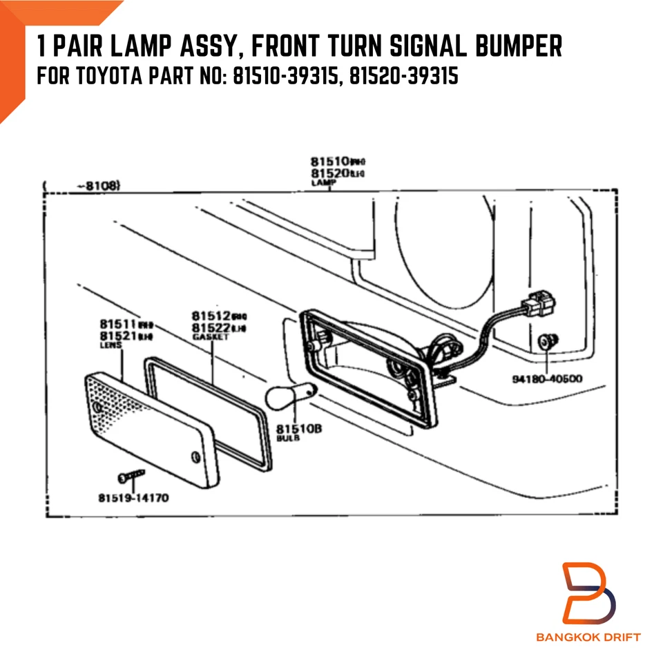 Par de luces de señal de giro de parachoques delantero ámbar para camioneta Toyota RN30 LN40 78-81 Foto 2 de 4