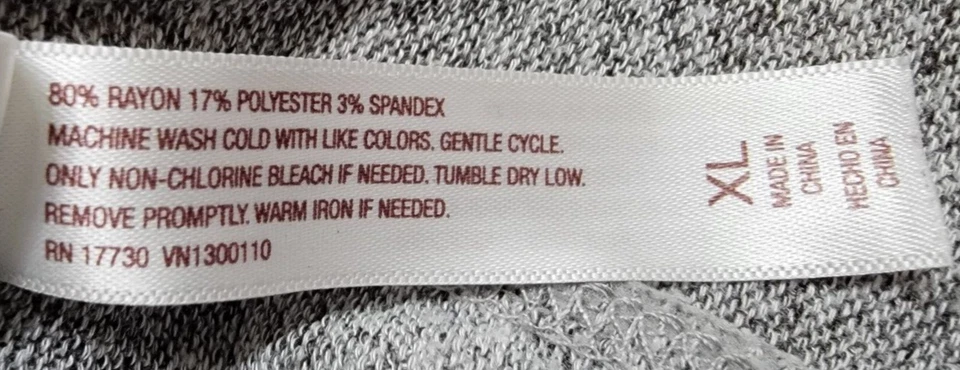 Gilligan & O'Malley Womens Sleepshirt Shirt Size XL X Large Gray - Image 3 of 4