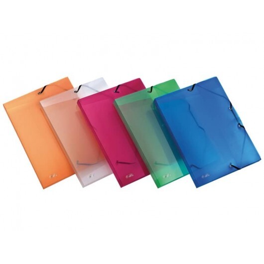 Cartellina a 3 lembi con elastico FAVORIT Lumina 24x32 cm dorso 2,5 cm blu 40011