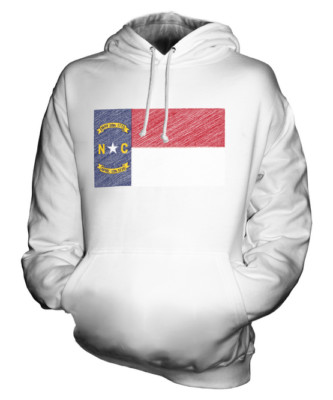 NORTH CAROLINA STATE SCRIBBLE FLAG UNISEX HOODIE TOP GESCHENK NORTH CAROLINIAN