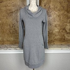 Merrell Indira Sweater Dress Womens Medium Cowl Neck Geometric Long Sleeve