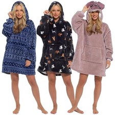 Oversized Hoodie Sherpa Fleece Lined Hooded Snuggle Blanket Jumper Loungewear