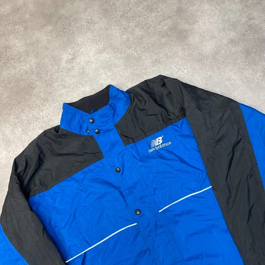 New Balance Rain Jacket Mens Y2K Full Zip Vintage Windbreaker, Blue, XL image 3