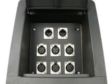 Recessed Stage Floor Box with 6 XLR Female 2 XLR Male Connectors