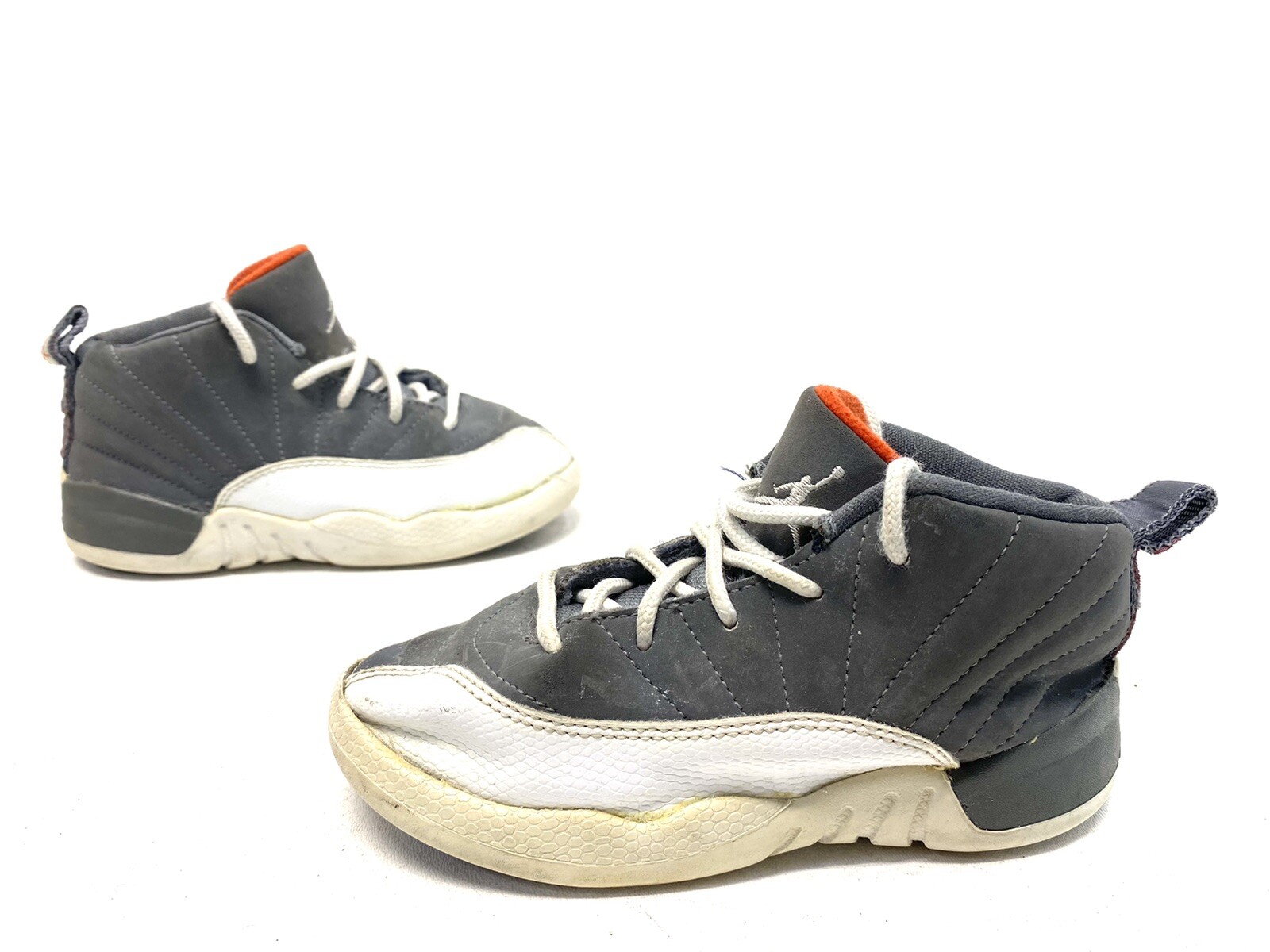 Air Jordan Retro 12 XII Gray White Toddler Shoes Baby TD Size 10c 850000-012-image