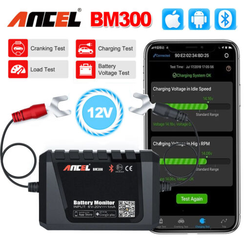 ANCEL BM300 Monitor baterii Bluetooth 12V Tester baterii Tester ładowania samochodowego - Zdjęcie 1 z 16