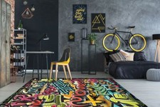 Tappeto salotto Cucina Antiscivolo Antimacchia Lavabile STREET ART By Suardi