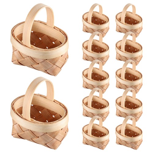 Wood Chip Basket Woven Baskets for Candies Party Favor Wicker Baby