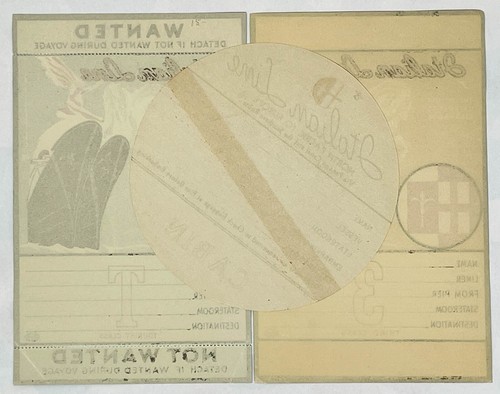 Italian Line Steamship Luggage Baggage Labels Lot 3 Different - Picture 4 of 4