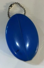 VTG Quikoin Original Oval Sof-Touch Squeeze Coin Purse Made in USA Blue (Opaque)