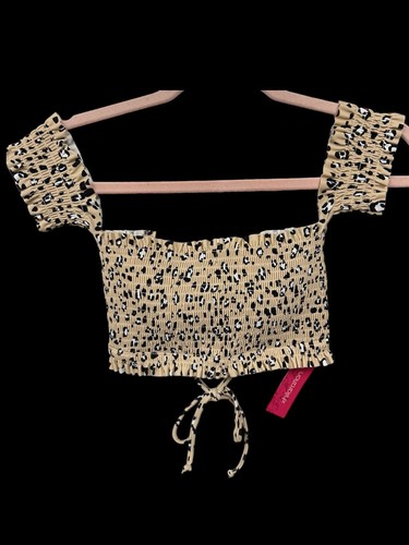 Xhilaration Medium lace-up back smocked underwire bikini top Off Shoulders $23 - Picture 4 of 5