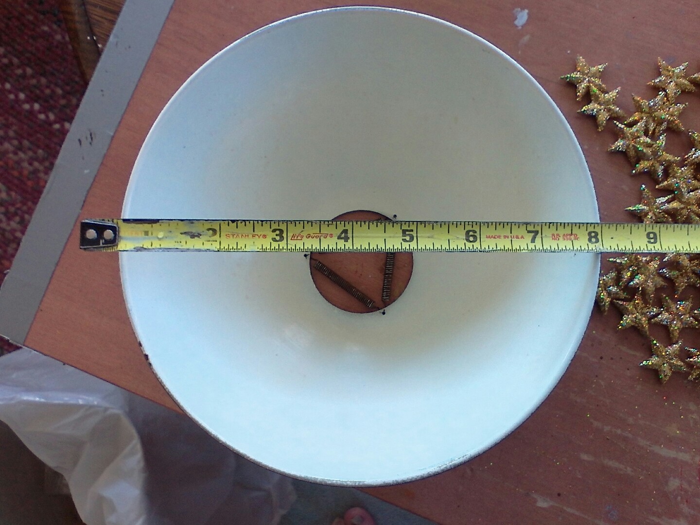 antique green metal lamp shade RARE 8" vintage 1940's Steampunk light