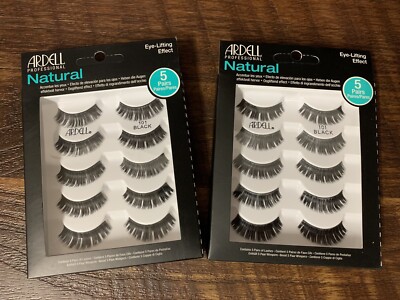 2 PACK Ardell False Eyelashes Natural 101 Black - 5 Pair x 2 Pack, 10 pair total