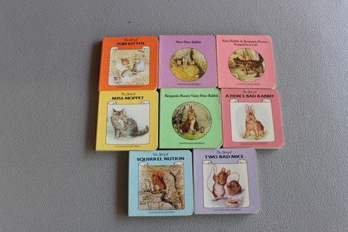 Peter Rabbit 1983 & 85 Vintage Set 8 Mini Board Books Chatham River ...