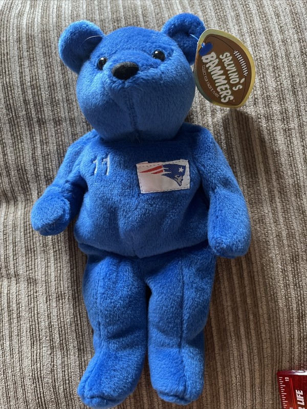 Salvino's Bammers NFL Plush Beanie Bear Drew Bledsoe #11 New England Patriots
