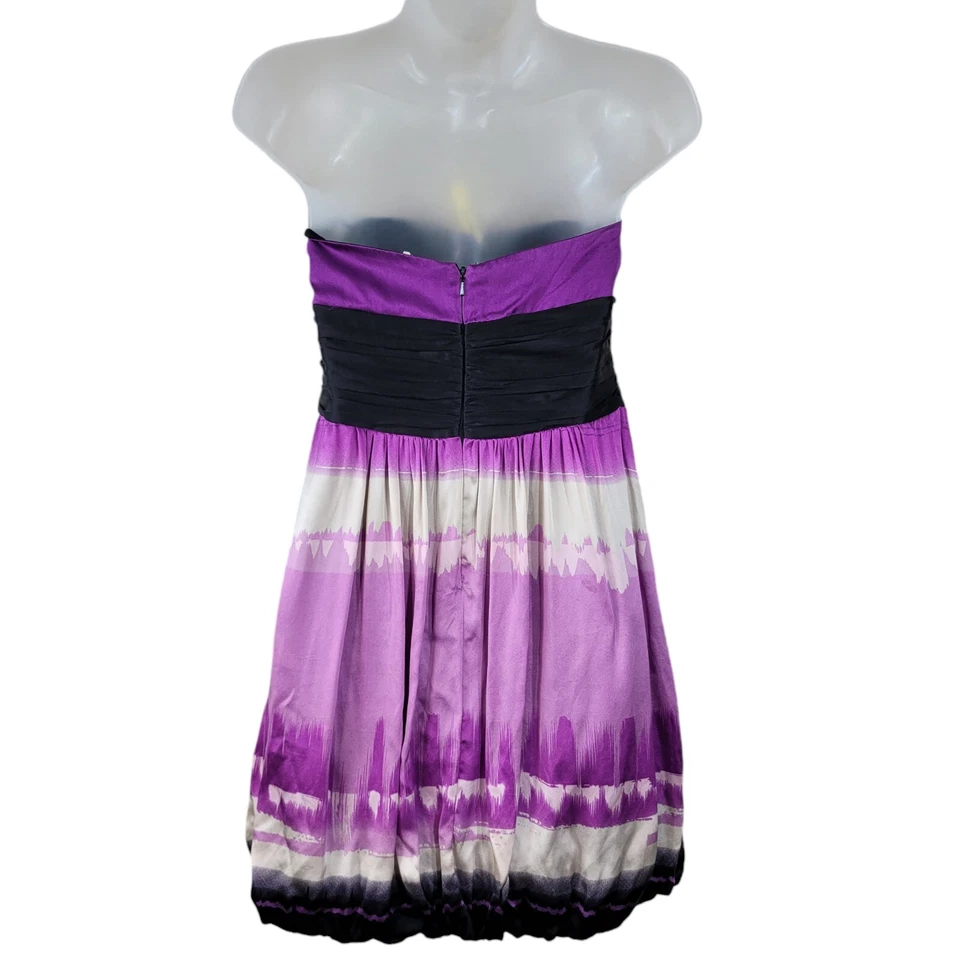 Vintage Y2K Bebe Silk Dress Medium Evening event Prom Mini Satin Bubble Purple - Image 4 of 4