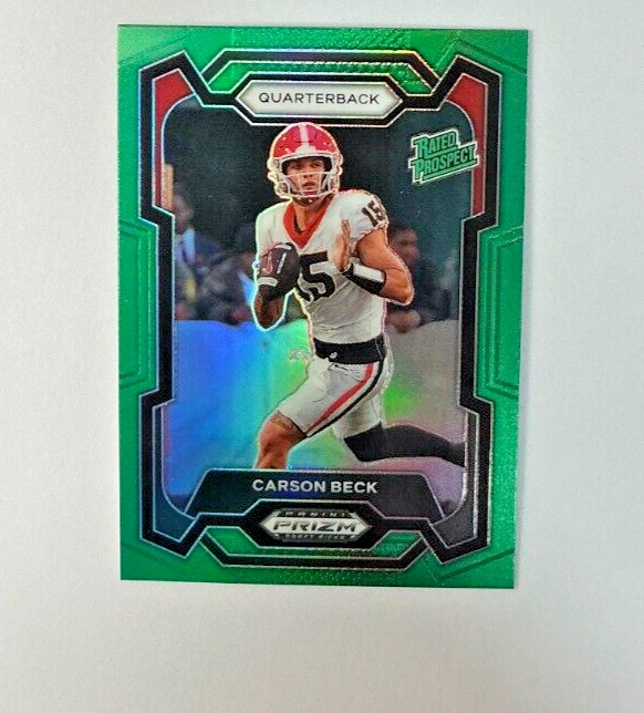 2024 Prizm Draft Picks Rated Prospect CARSON BECK RC Green Prizm #130 (A)