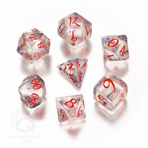 Thumbnail - Q-workshop Classic Rpg Translucent & Blue-red Dice Set (7)