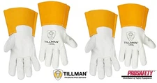 2 PAIR Tillman 1350 Top Grain Cowhide MIG Welders Protective Welding Work Gloves