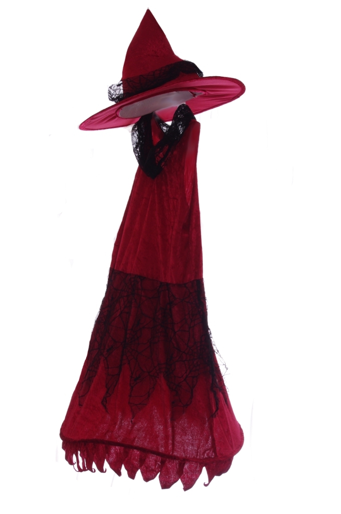 burgundy witch dress Samtkleid Circe Schwarz/Rot L