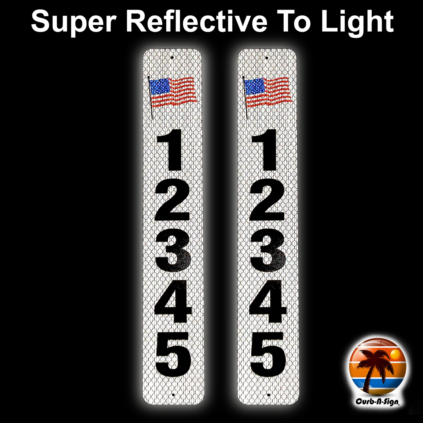 911 Vertical Super Reflective Address Signs MIlitary branch 2 pack