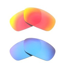 Walleva Fire Red Ice Blue Polarized Lenses For Maui Jim Black Coral Sunglasses