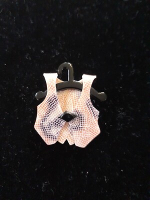 Beautiful Genuine New Black Multicoloured Hanging Waistcoat Lea Stein Brooch 