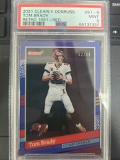 2021 Clearly Donruss Football Tom Brady Clearly Retro 1991 Red 02/49 PSA 9
