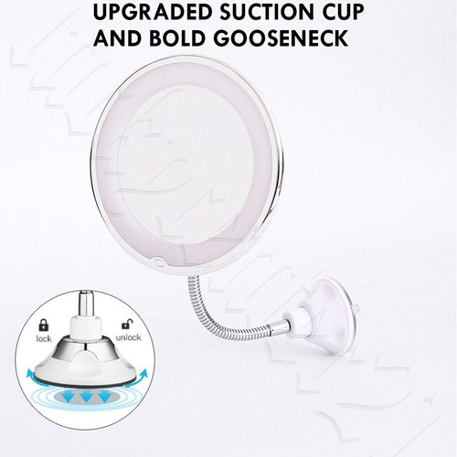 10X Magnifying Makeup Mirror 360° Flexible Illuminated Bendable Neck LED Light - Picture 3 of 12