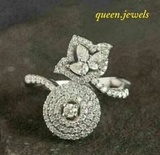 Lab-Created 2.55CT Round Cut Diamond Engagement Wedding Ring 14K White Gold Over