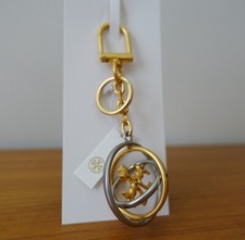 TORY BURCH ROTATING DOUBLE T KEY RING.NWT