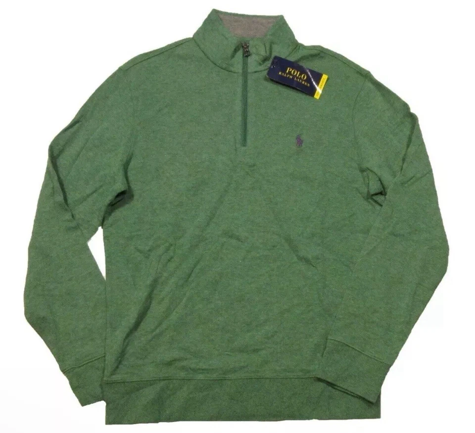 3 cremalleras de cuarto de jersey de punto Ralph Lauren | Verde, granate. & Beige | Talla pequeña Foto 3 de 4